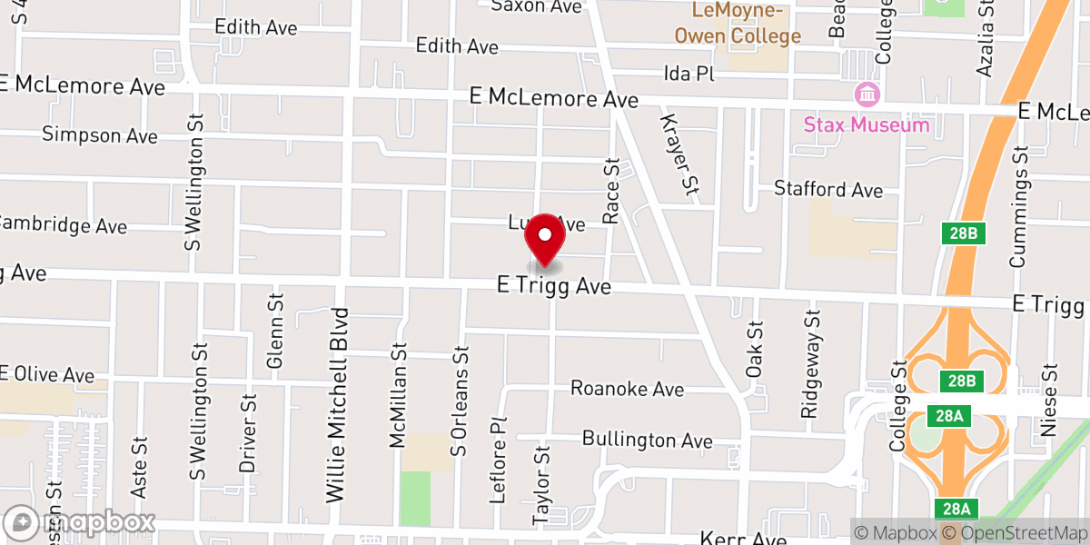 Map showing location of Little Sanctified Mission Church of God in Christ