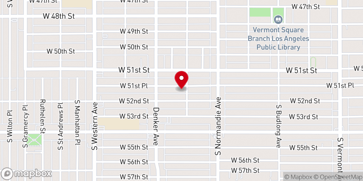 Map showing location of Liberty Baptist Church of Los Angeles
