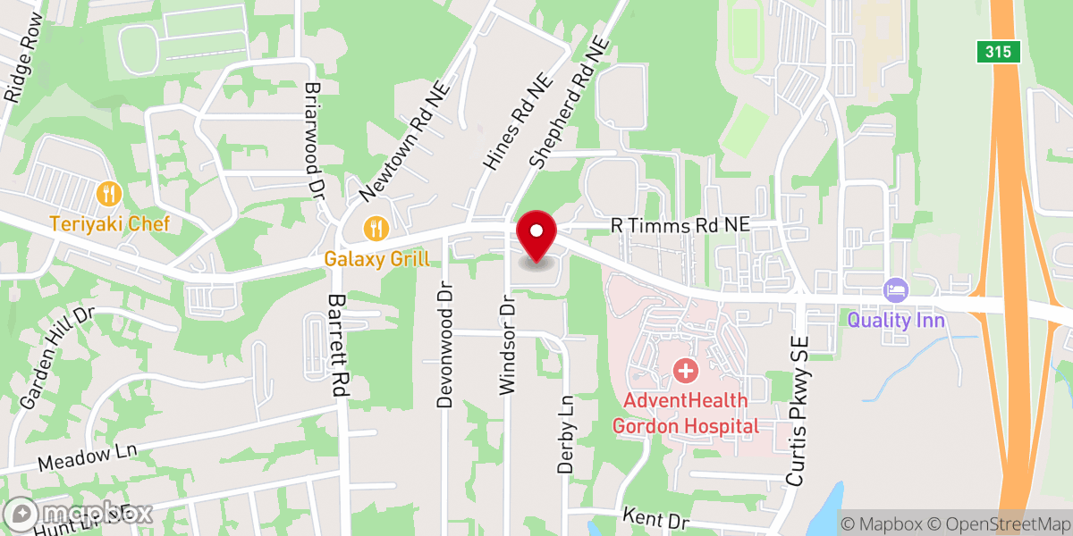 Map showing location of First Presbyterian Church