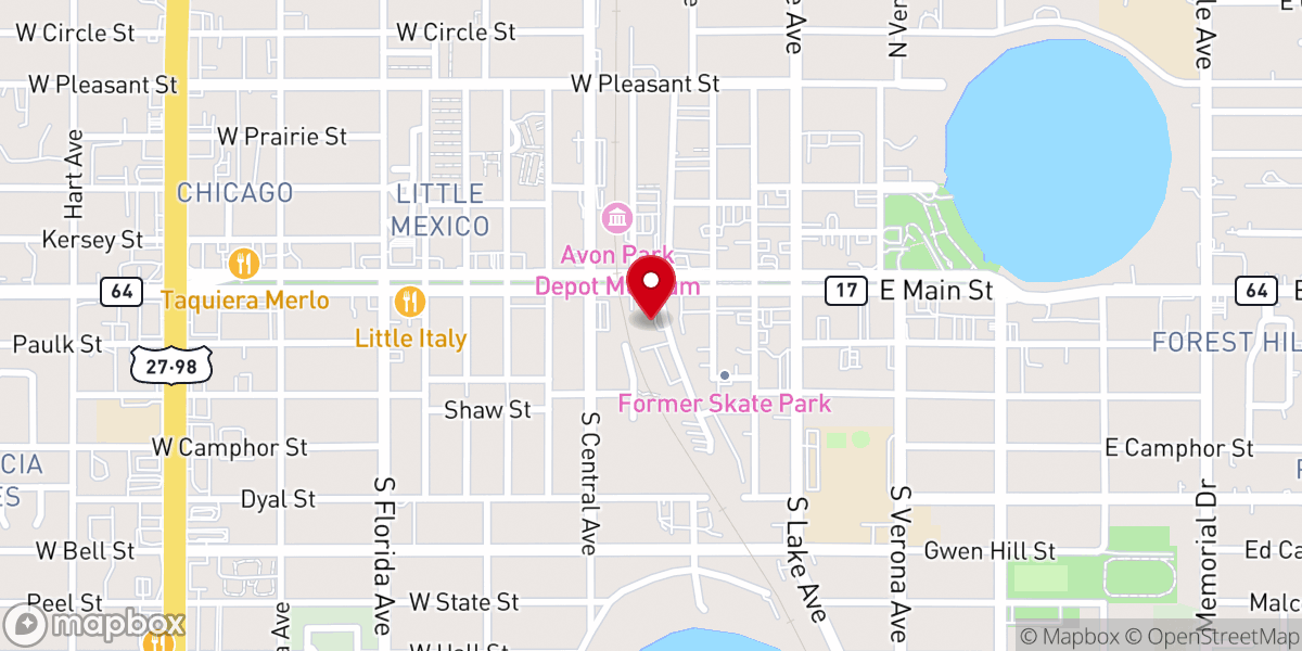 Map showing location of Church Service Center