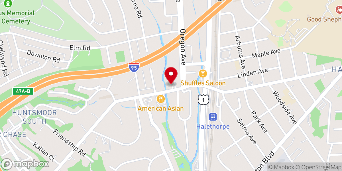 Map showing location of Halethorpe Community Church