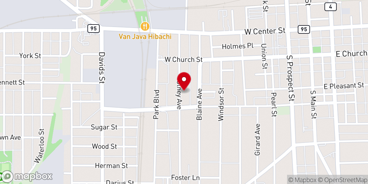 Map showing location of Likens Church