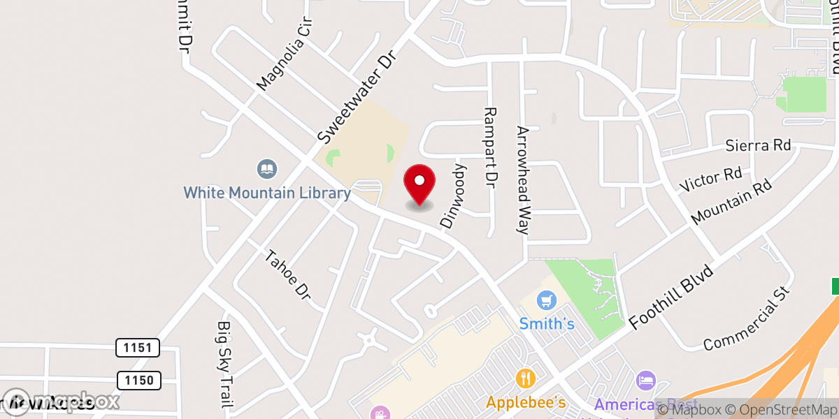 Map showing location of Rock Springs Worship Center