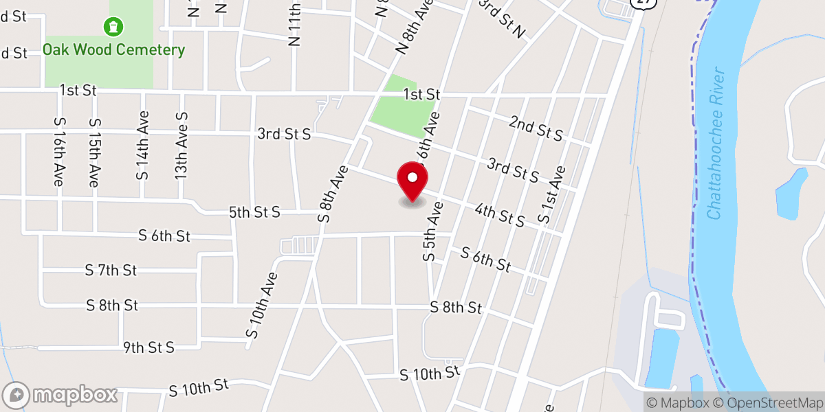 Map showing location of First United Methodist Church