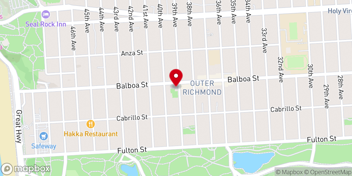 Map showing location of Christ Church at Park Presidio