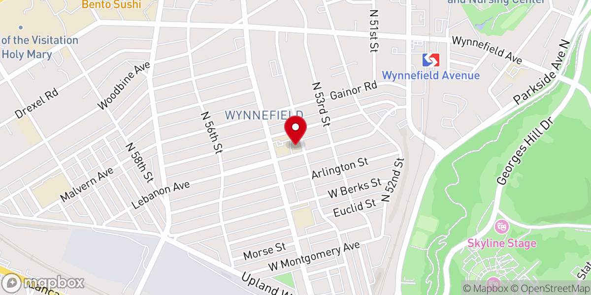 Map showing location of St. Barbara Roman Catholic Church