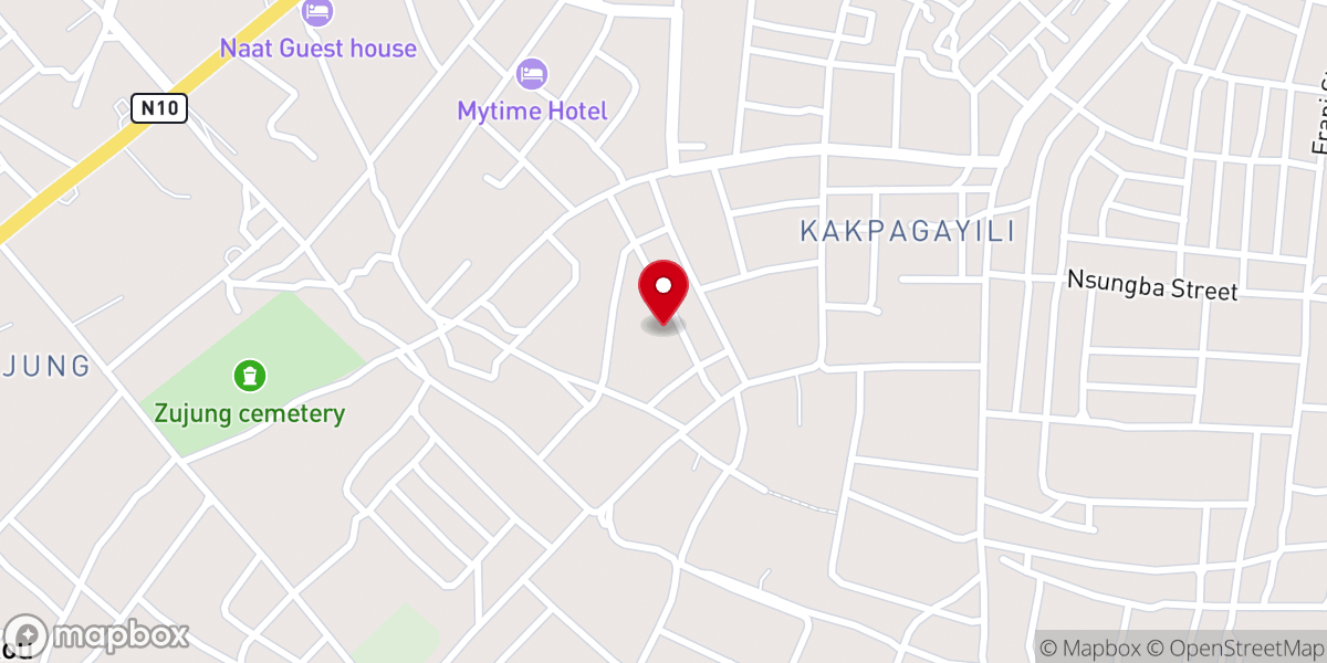 Map showing location of Watered Garden Church, Tamale