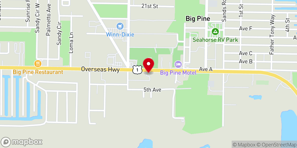 Map showing location of Keys Community Church