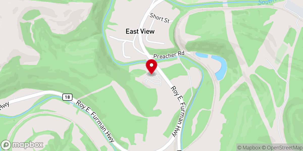 Map showing location of Waynesburg First Assembly of God