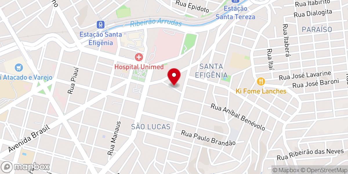 Map showing location of Igreja Pentecostal Unida do Brasil em Belo Horizonte