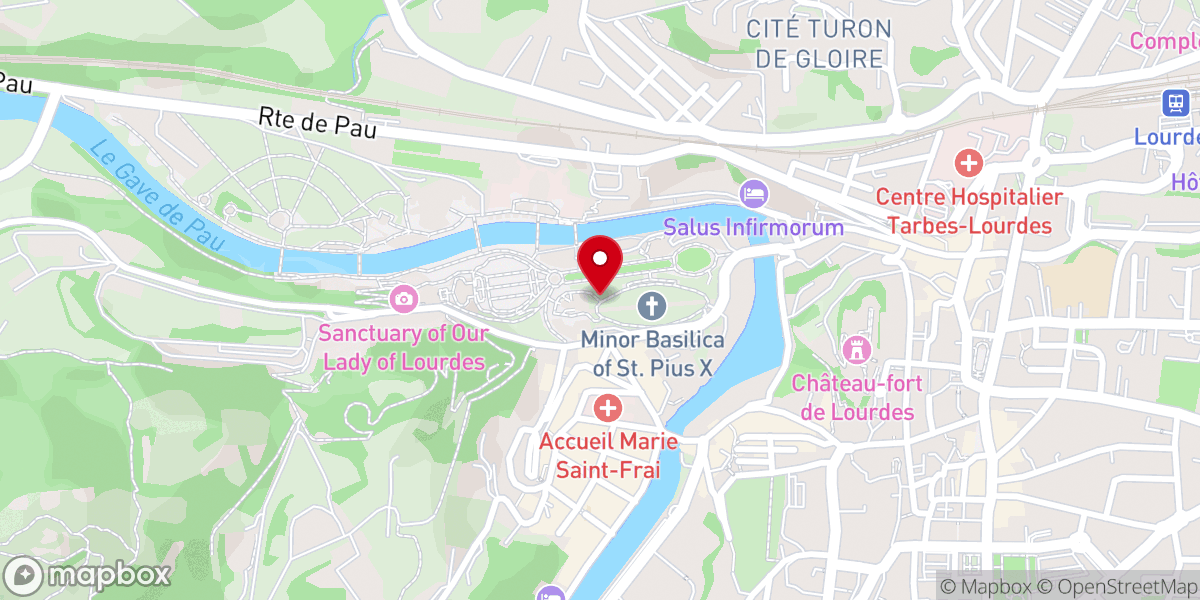 Map showing location of Basilique Saint Pie X