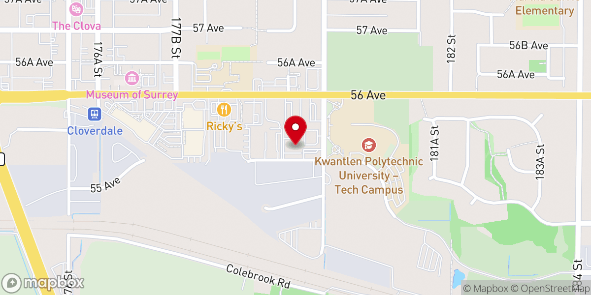 Map showing location of St. Mary Syriac Orthodox Church of Vancouver Canada