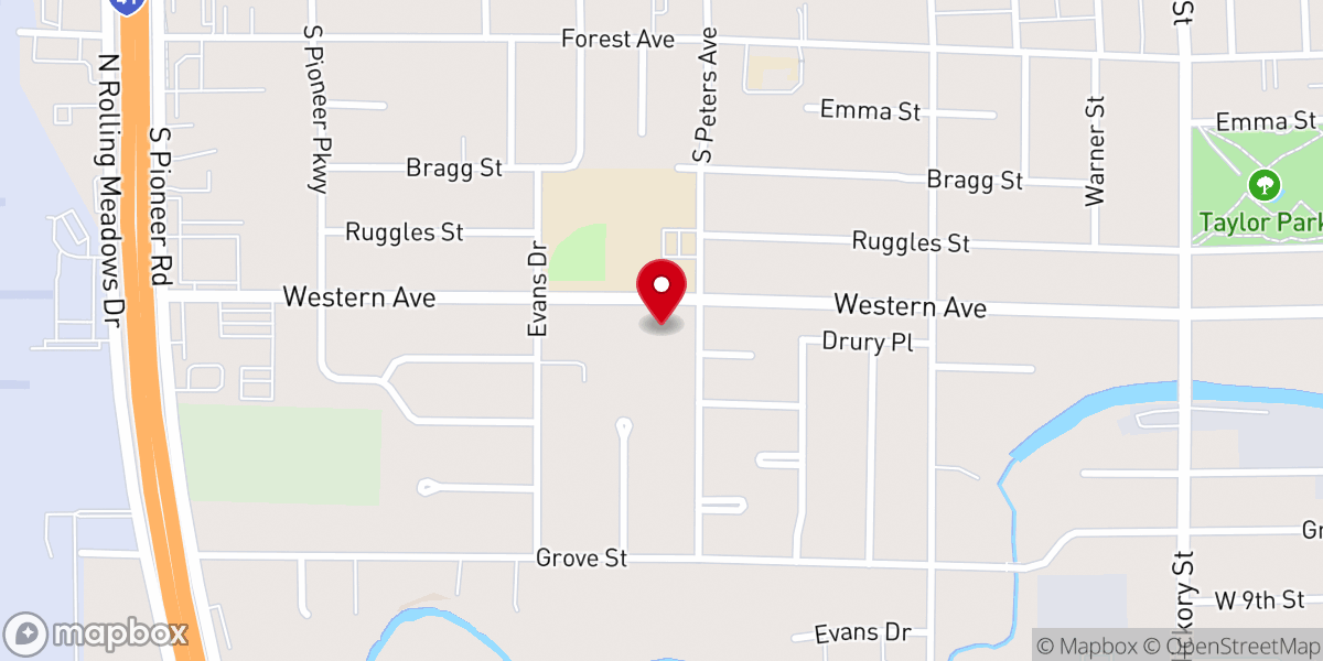 Map showing location of Sacred Heart Catholic Church