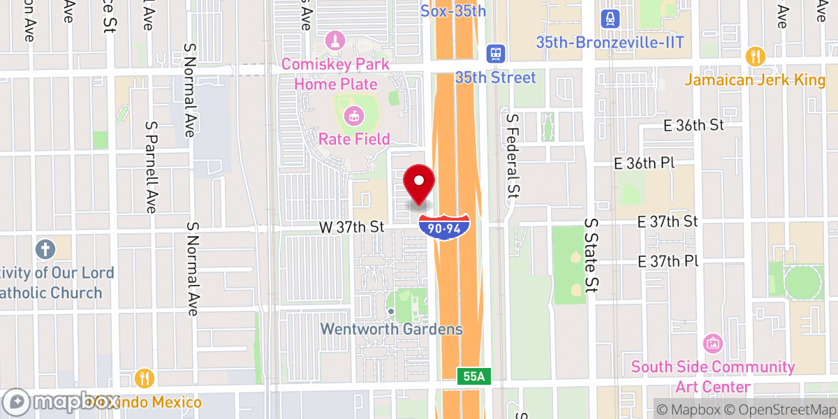Map showing location of Progressive Baptist Church