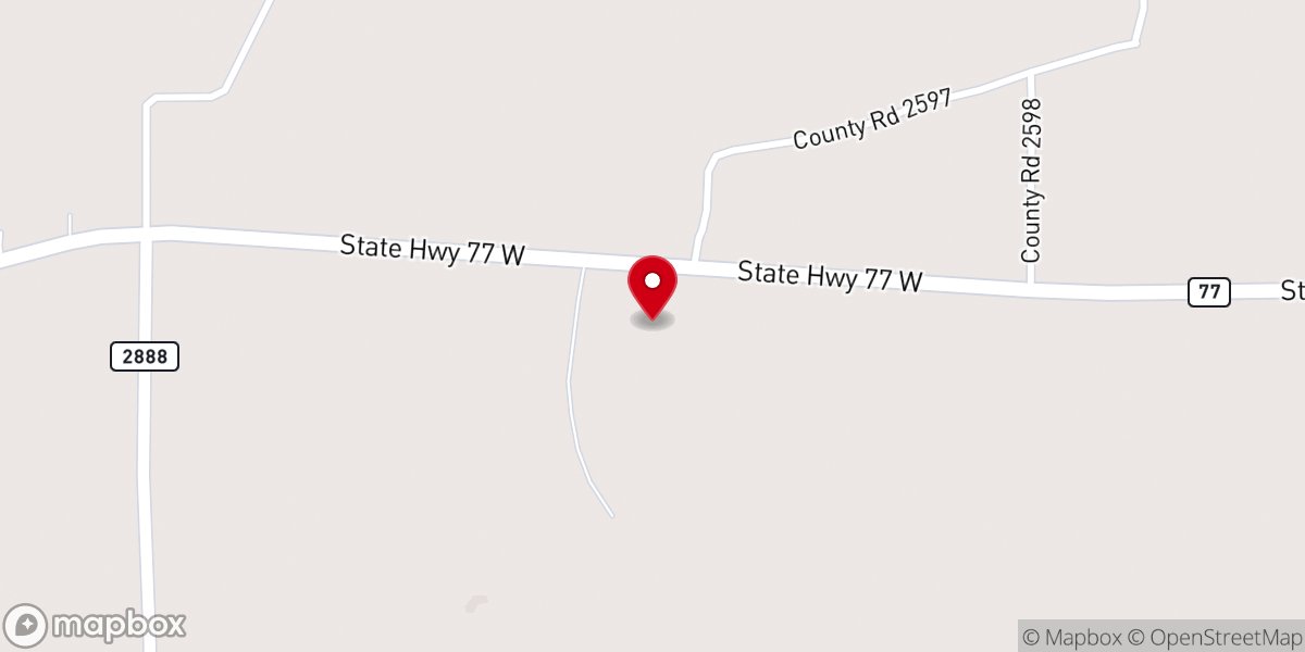 Map showing location of Rocky Point Church