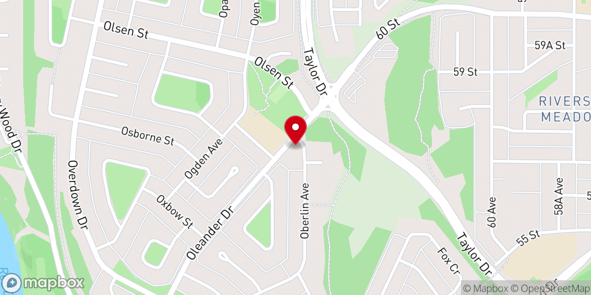 Map showing location of Victory Church of Red Deer