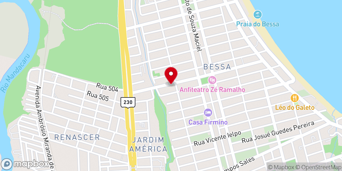 Map showing location of IBM Bessa- Igreja Batista Miramar Restaurando Vidas no Bessa