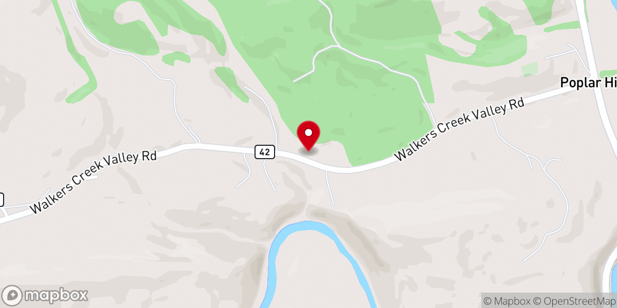Map showing location of Shady Grove Church