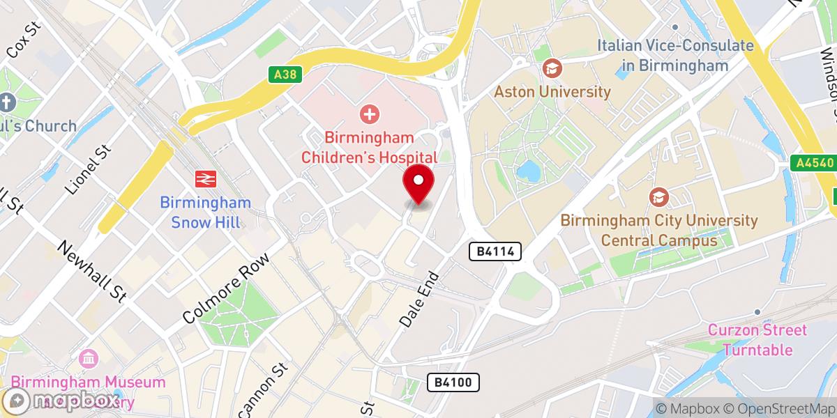Map showing location of The Church of England Birmingham