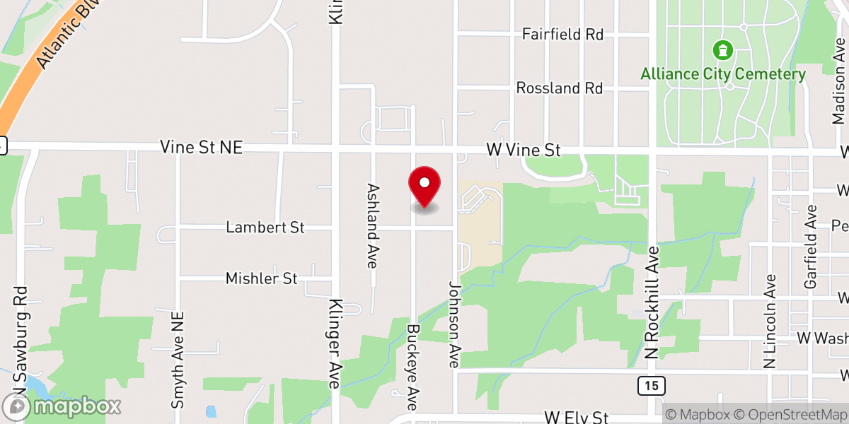 Map showing location of Alliance Free Will Baptist