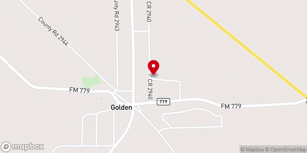 Map showing location of Golden Baptist Church
