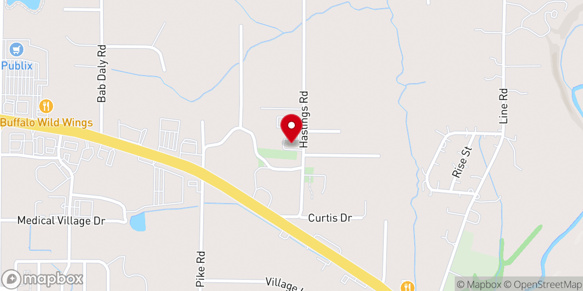 Map showing location of Pleasant Grove Presbyterian Church