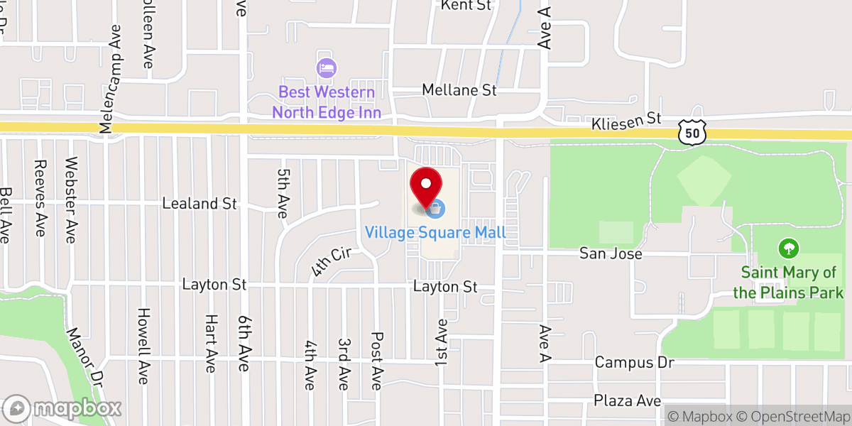 Map showing location of United Way of Dodge City