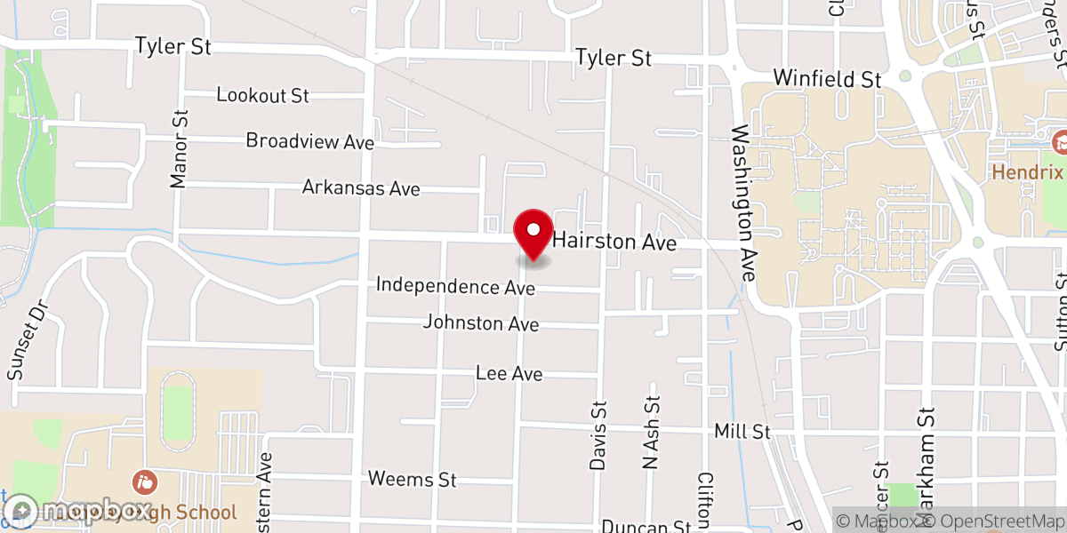 Map showing location of First General Baptist Church