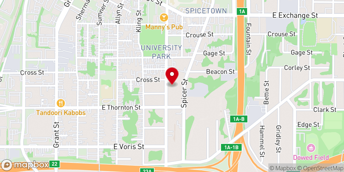 Map showing location of Brown Street Baptist Church