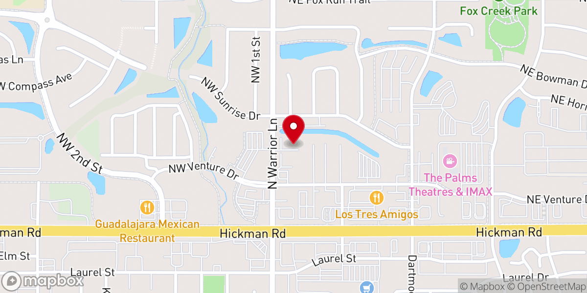 Map showing location of Waukee Community Church