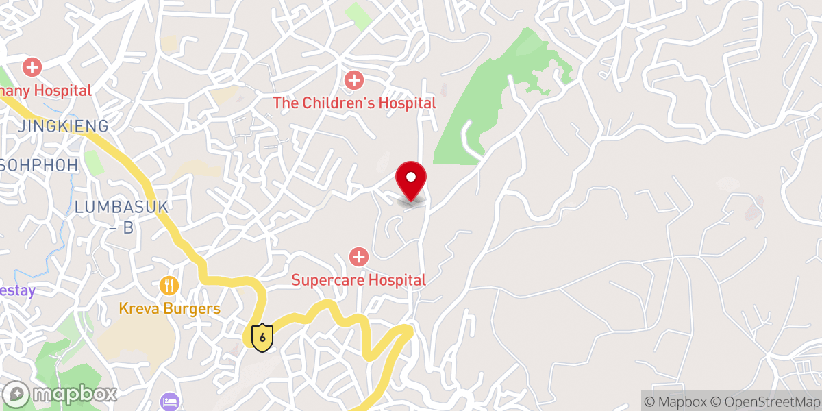 Map showing location of Kuki Worship Service, Shillong Church