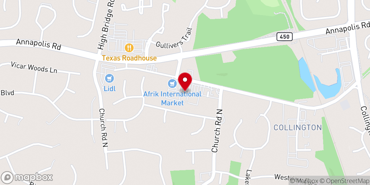 Map showing location of Victory Temple Bowie