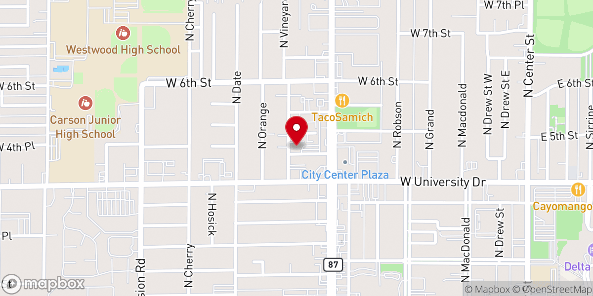Map showing location of Iglesia Palabra de Fe