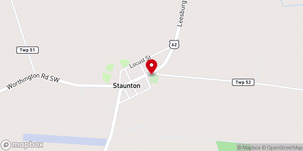 Map showing location of Staunton United Methodist Church