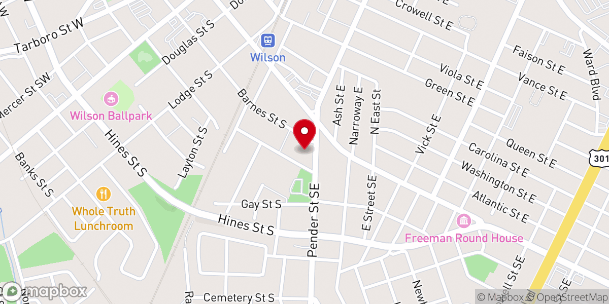 Map showing location of Mt Calvary Holiness Church