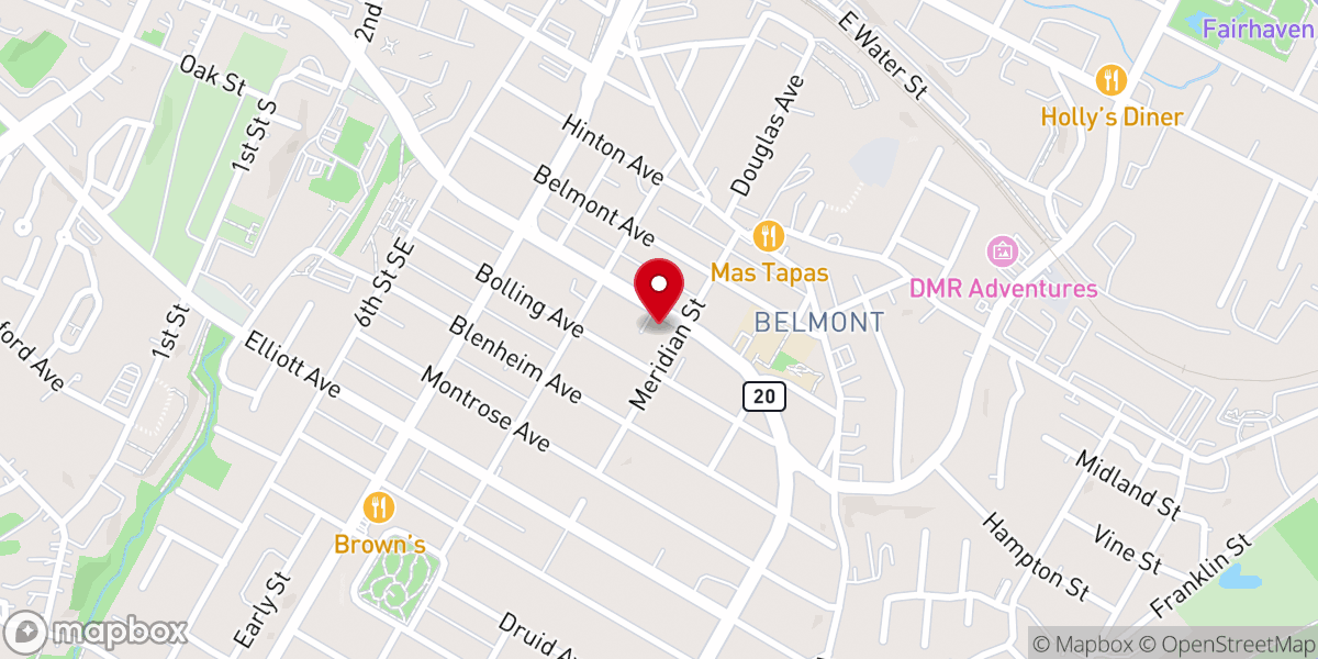 Map showing location of Belmont Baptist Church