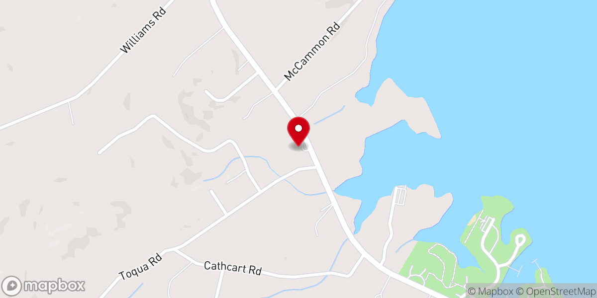 Map showing location of Toqua Church