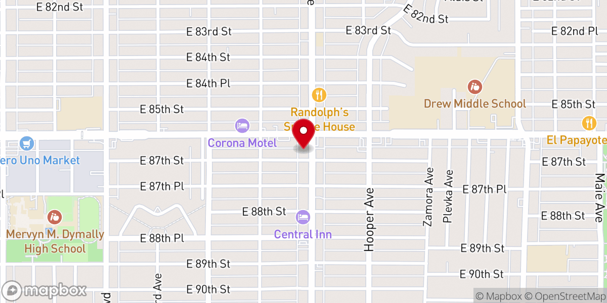 Map showing location of Welcome Missionary Baptist Church Pastor Dr. J. W. Brown