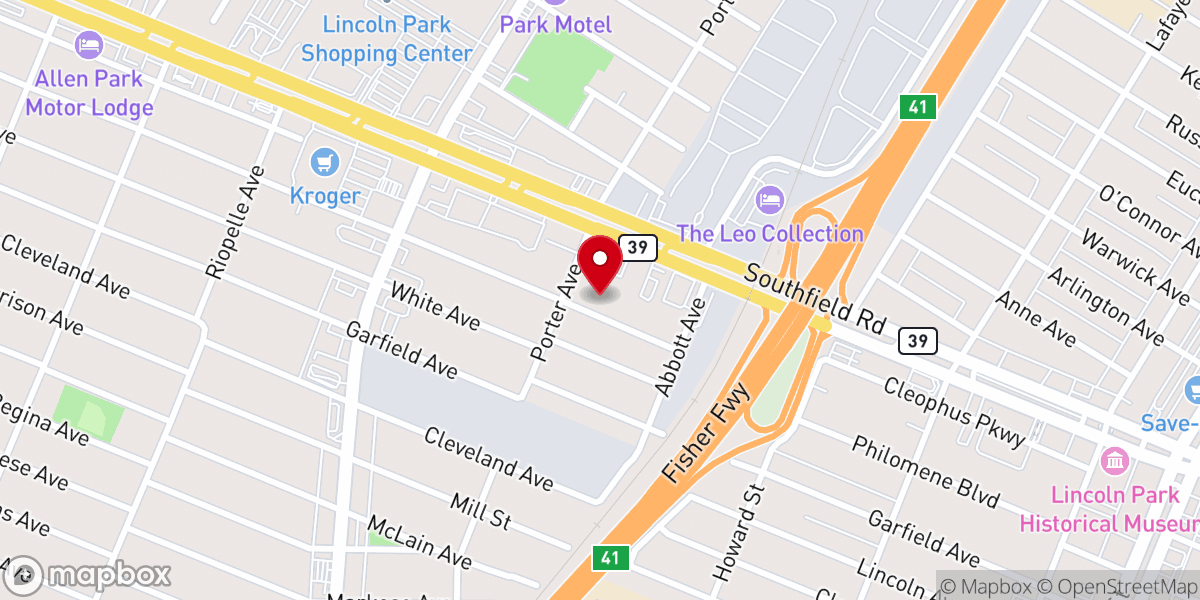 Map showing location of Resurrection Church