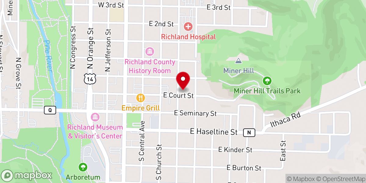 Map showing location of Bible Baptist Church