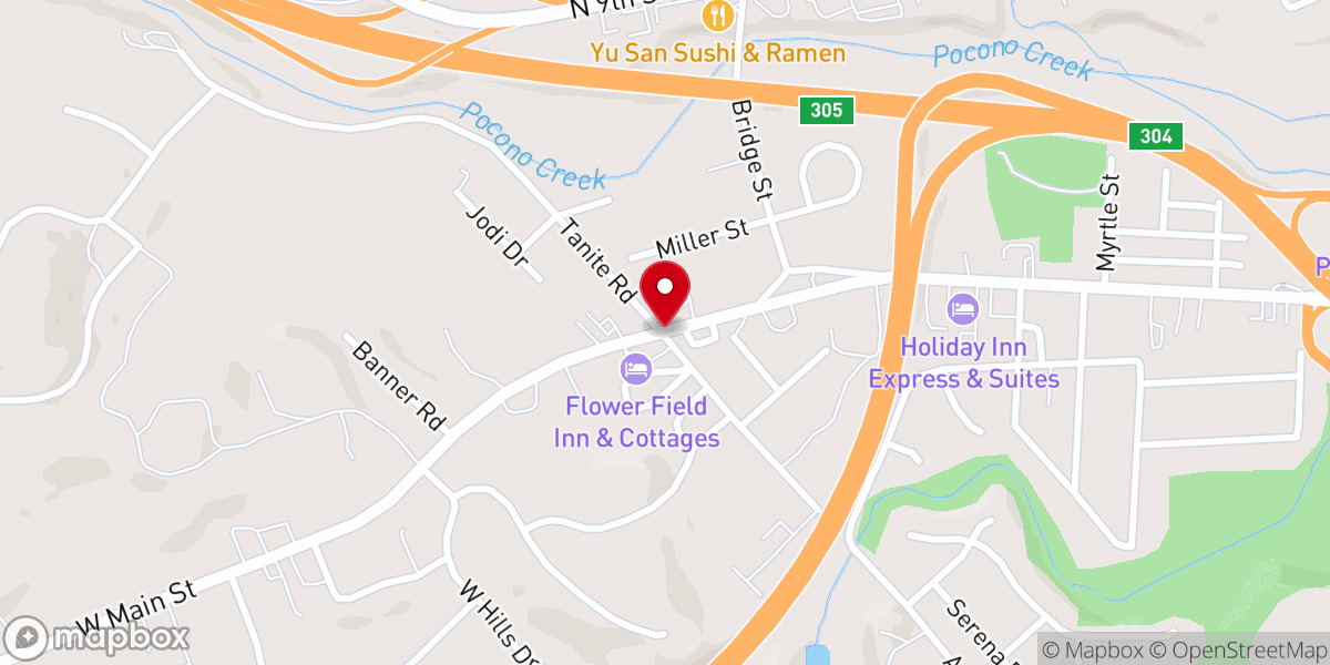 Map showing location of Pocono Mount Olives Haitian Church / Eglise de Dieu Mont des Oliviers de Pocono