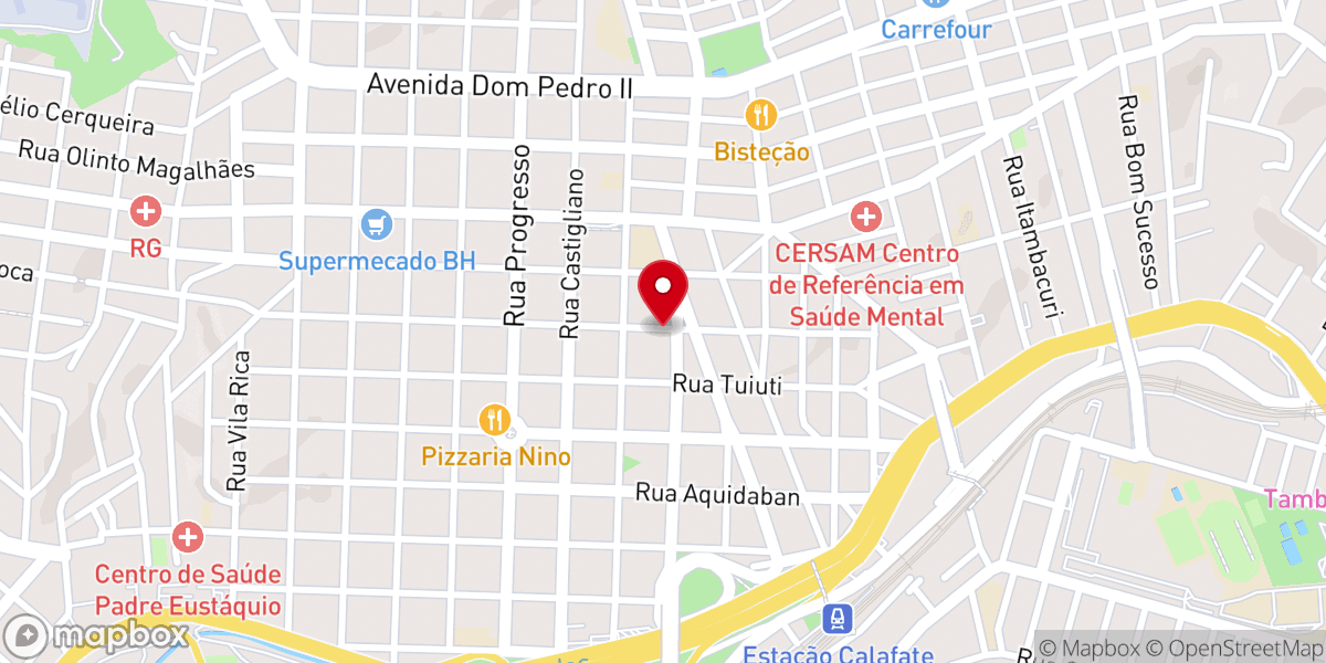 Map showing location of Igreja Batista das Alterosas BH