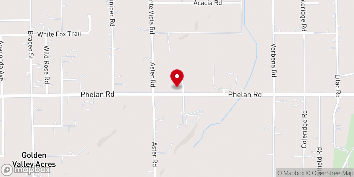 Map showing location of Victorville Thanksgiving Church