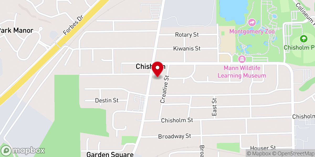 Map showing location of Chisholm Baptist Church