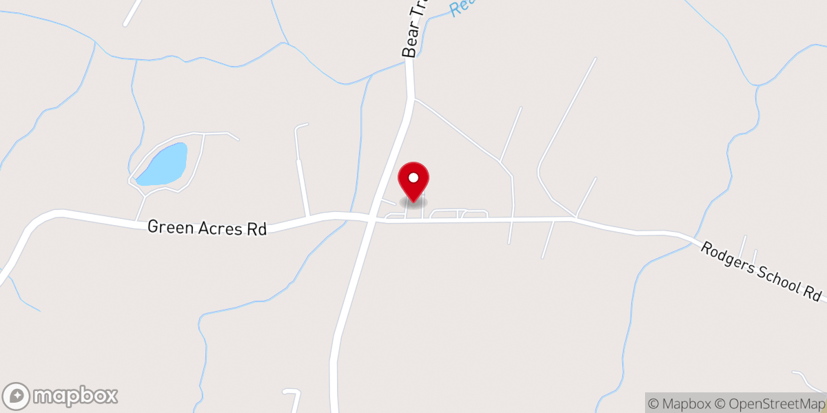 Map showing location of Cedar Hill Baptist Church