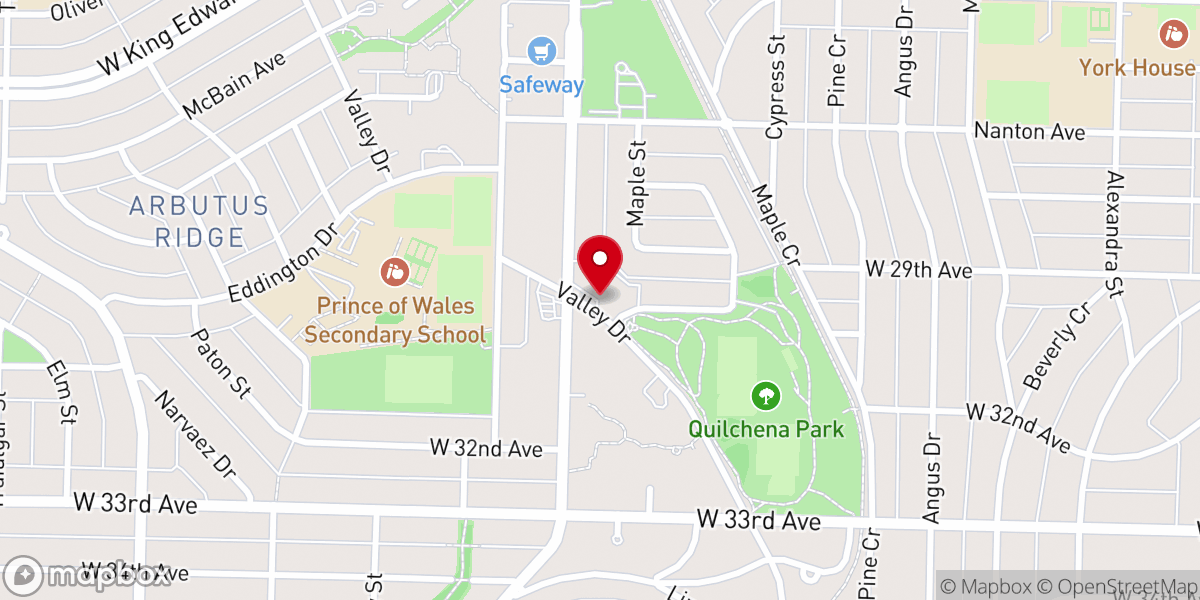 Map showing location of Hellenic Community of Vancouver