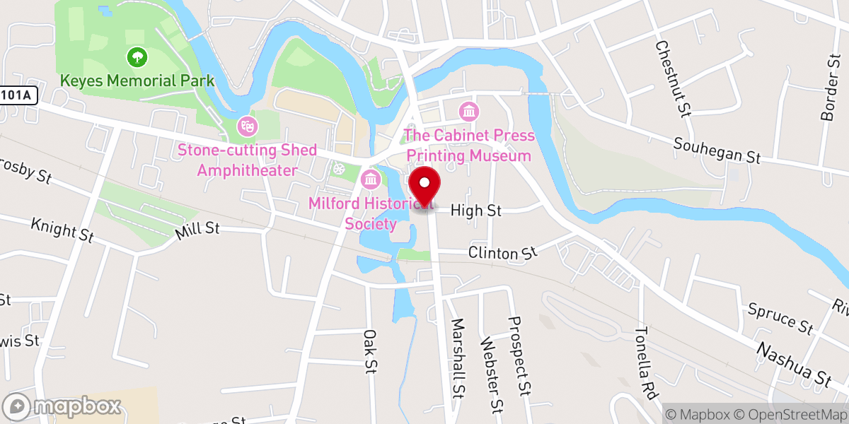 Map showing location of First Church of Christ Scientist, Milford, NH