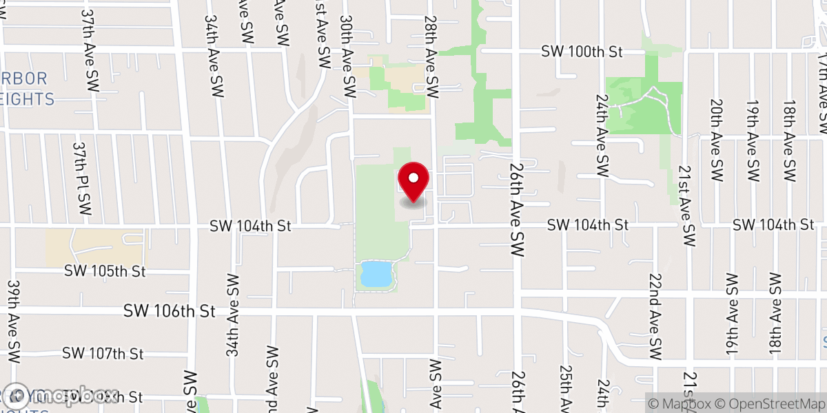 Map showing location of Grace Church West Seattle
