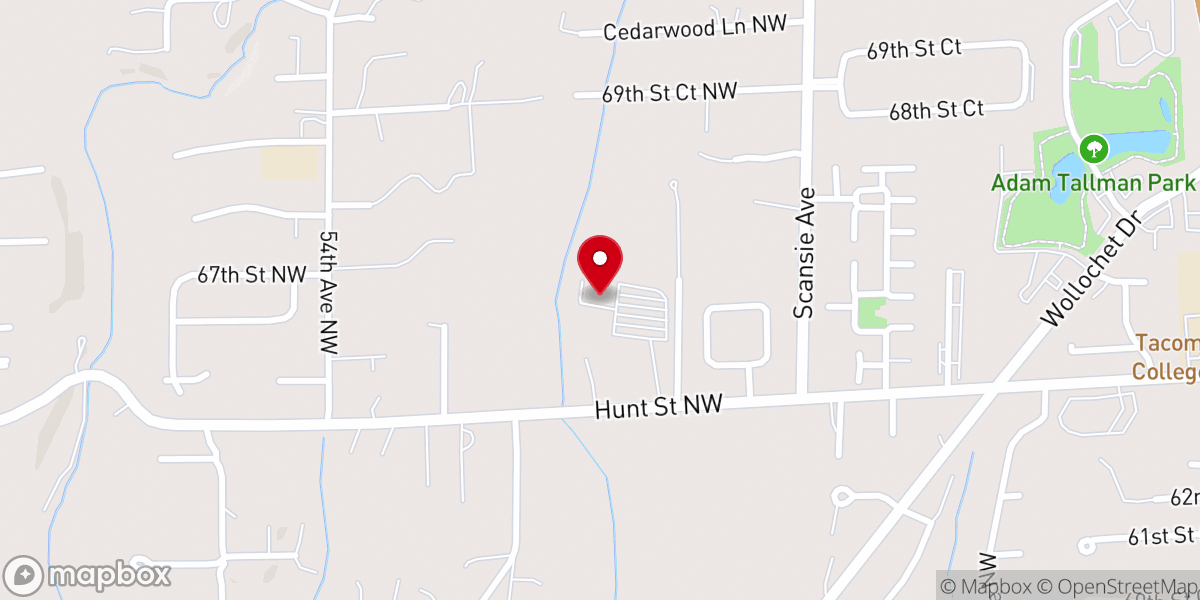 Map showing location of Harborview Fellowship Church