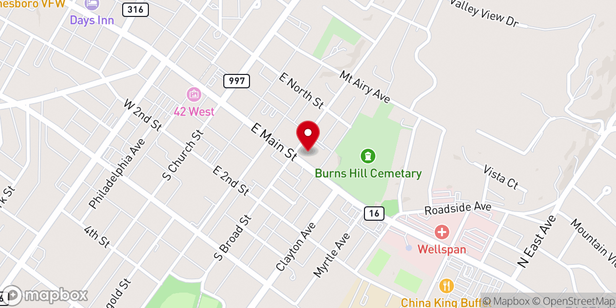 Map showing location of St Andrew Catholic Church